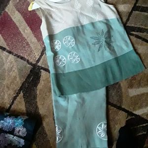 Linen tribal top and pants set